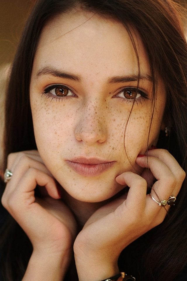 Sweet brunette with freckles
