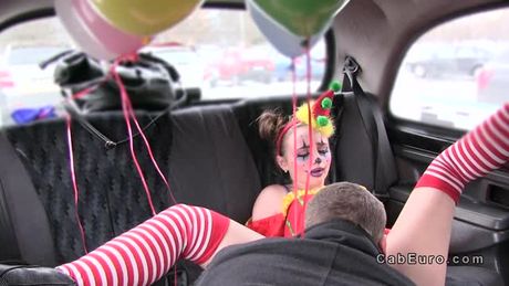 Hot clown got pussy banged in cab
