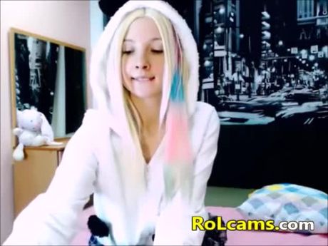 Cute teen teasing on webcam