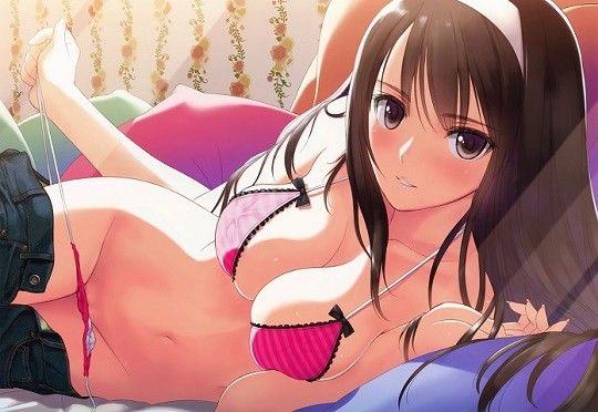 Seductive hentai brunette with great tits