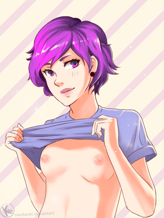 Sexy purple haired