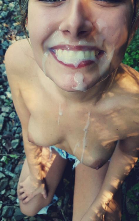 Cutie got cum all over her