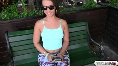 Brunette Kelsi Monroe having sex in the public with a stranger