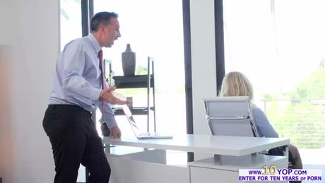 In the office this busty beautiful boss Ryan Conner is once again trying to get her hunk subordinate Keiran Lee into something intimate. Soo