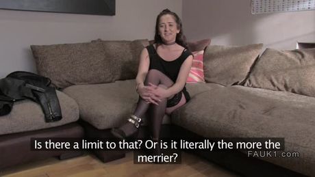 Brunette with butt plug tail banged in casting