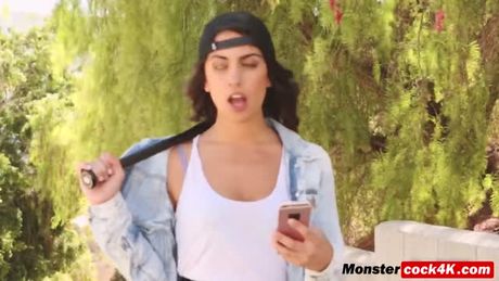 Taylor May hunting for her boyfriend ended with monster cock dude gave her ass cum shot