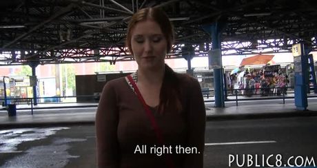 Big boobs eurobabe gets her pussy fucked on bus station