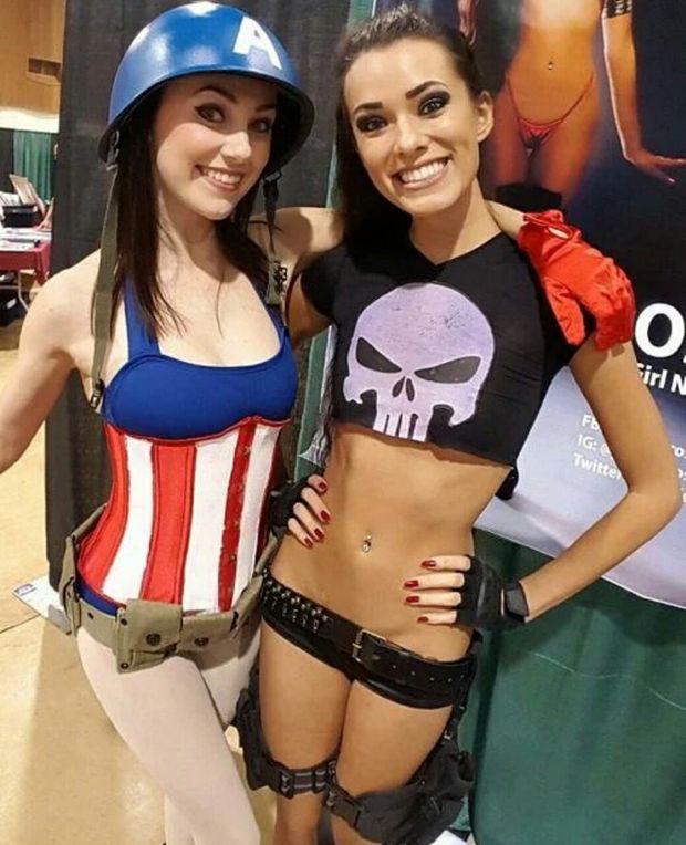 Slutty Captain America and Punisher