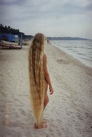 Rapunzel on the beach.
