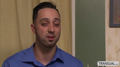 Gorgeous TS blonde Aubrey Kate loves sucking on huge dick. She loves deep throating stud Vadim his huge dick. She lets him fuck her until th