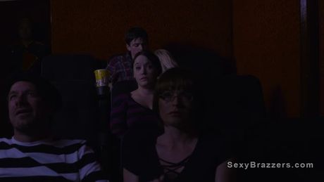 Busty blonde gf bangs bf in cinema