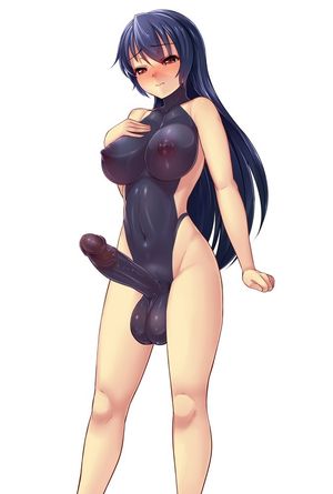 Erect Futa Shemale in seethrough swimsuit