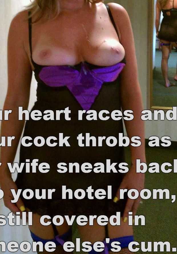 wife gets back from room with cum on tits
