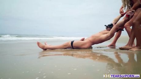 Huge boobs lifeguards saves the day by fucking a lucky guy