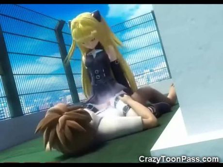 3D Hentai Tiny Teen Fucked On The Roof!