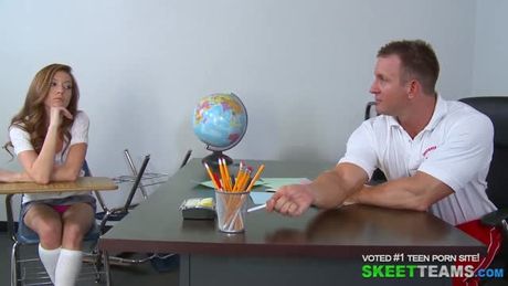 College slut wets her panties with pencils