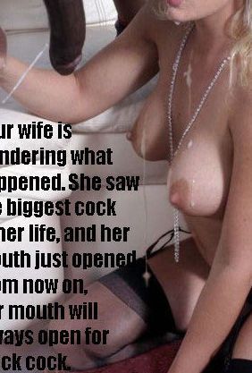 after a very long fuck , cuckold is finally allowed to jerk off and cum while licking bbc cum out of her tits