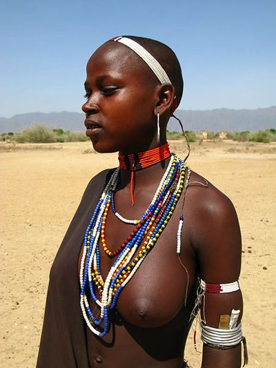 Tribal woman with big natural tits