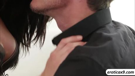 Looking so seductive in her sexy black lingerie and heels, she is sure to give her lover Mick Blue a great surprise accentuating the lines a