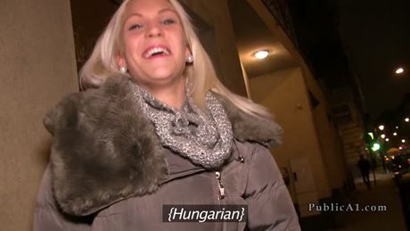 Hungarian blonde gets quick fuck in public