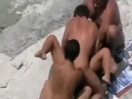 Public swingers Sex at the Beach