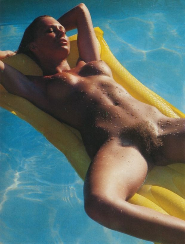 Hairy by the pool