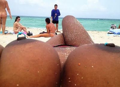 Ebony Boobs at the Beach