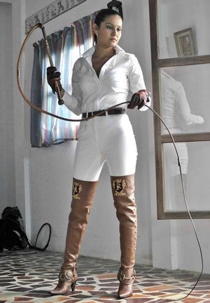 Latin mistress in white