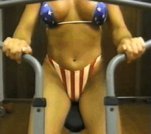 Sexy Bikini Babe Working Out