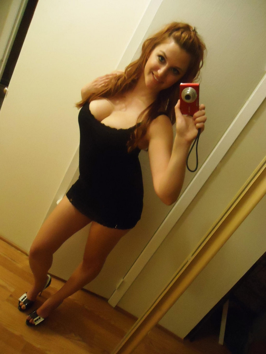 Figure hugging dress.