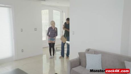 Rough interracial fucking with petite slut Elsa Jean