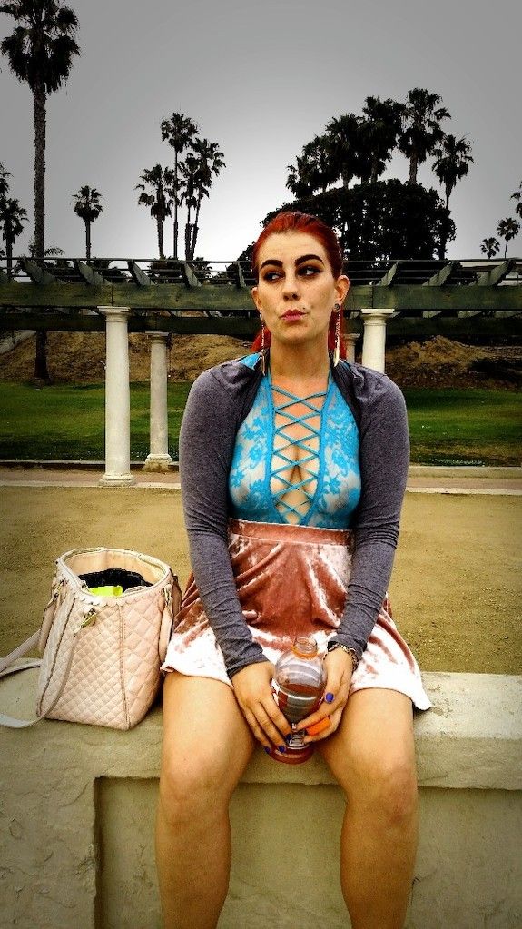 Sexy RedHead Chillin' In See Through Top