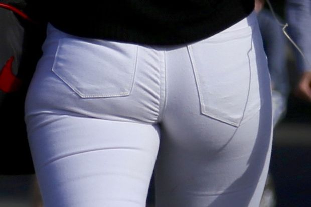 amazing ass in tight white jeans