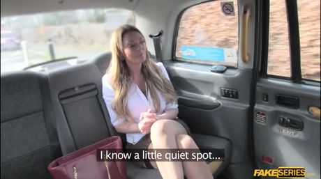 This busty milf Stacey Saran rides a taxi after her job interview. The taxi driver notice that shes having some bad day. She told him that d