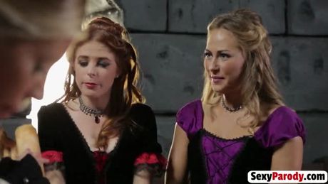 Sexy parody shows busty redhead Penny Pax having group lesbian sex