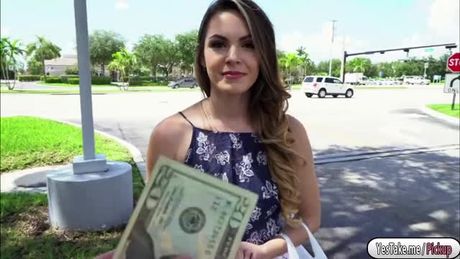 Pretty babe Rayna Rose having sex for cash with a stranger