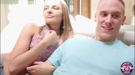 Horny blonde teen Shyla Ryder wants her boyfriends cock inside her mouth and pussy but her stepmom is around.