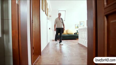 Blonde babe shares her mans rock hard cock to her pretty gf