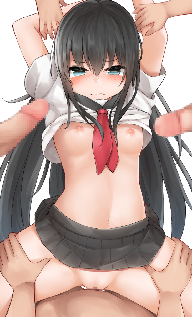 All the guys making her do it