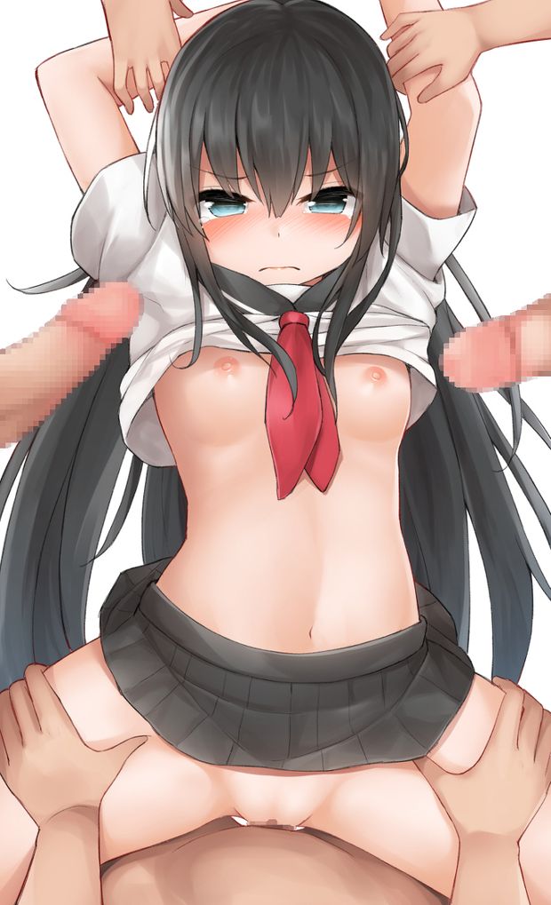 All the guys making her do it