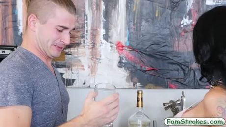 Handsome nephew fucked his busty Aunt