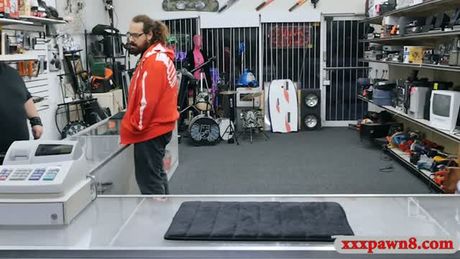 Hot ghetto flashes big tits and banged at the pawnshop