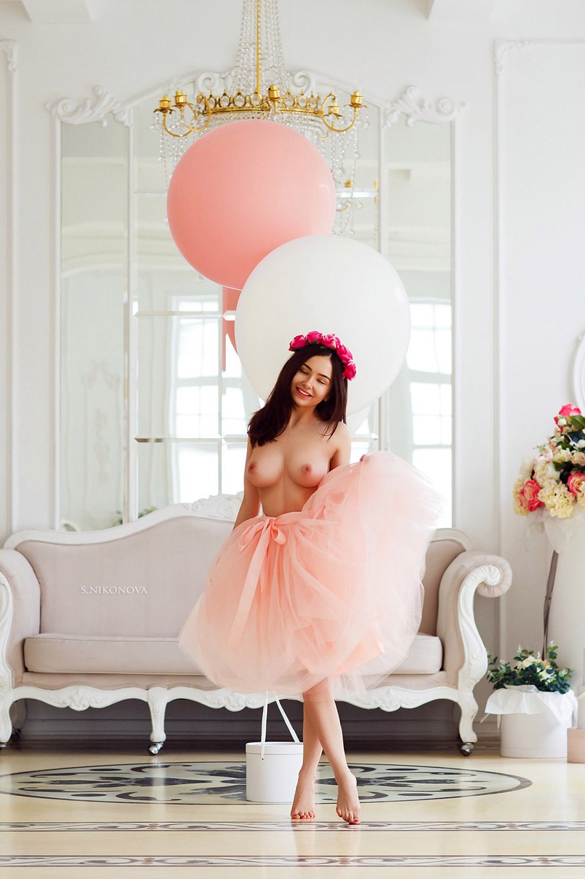 Lera Kovalenko in just frilly skirt