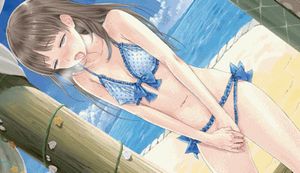 Hentai Babe Masturbates on Beach