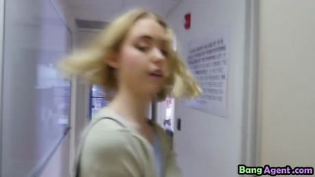 Smoking hot skinny babe involves her pussy to get the job