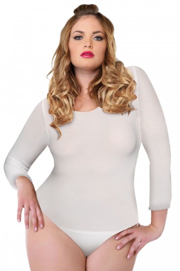 White Plus Size Bodysuit