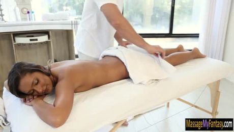 Jaye Summers screwed on massage table