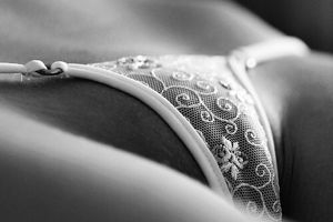 Cute see-through lacy panties.