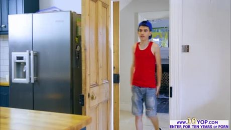 Big cock dude Jordi El Nino Polla gets bored playing video games and pays this horny big assed MILF Rebecca Jane Smyth in the kitchen for so