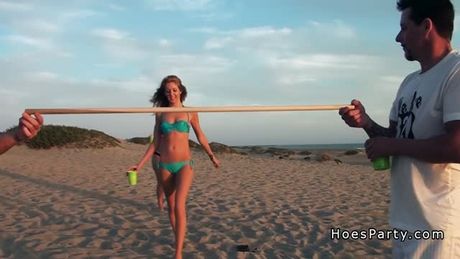 Three babes from beach to orgy party